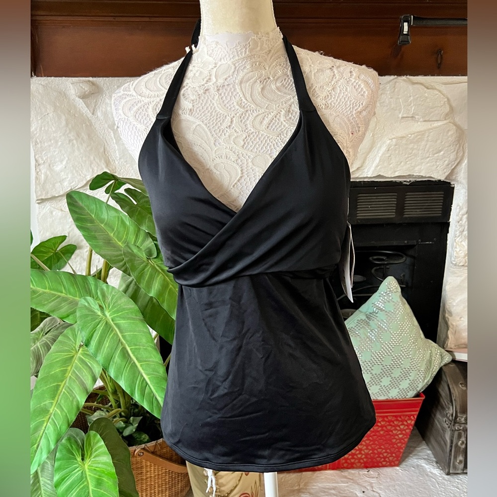 Athleta Black Tankini Quick-Dri Halter Top NWT Women’s Size 36B/C